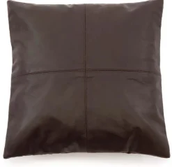 Housse de coussin en cuir 40 x 40 cm chocolat - Bazar Bizar