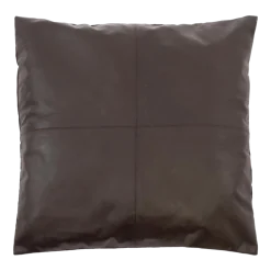 Housse de coussin en cuir 60 x 60 cm chocolat - Bazar Bizar