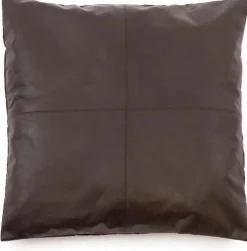Housse de coussin en cuir 60 x 60 cm chocolat - Bazar Bizar