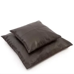 Housse de coussin en cuir 60 x 60 cm chocolat - Bazar Bizar