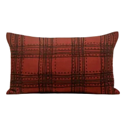 Housse De Coussin Keneth Bordeaux Et Noir - Madura
