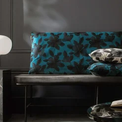 Housse De Coussin Ornella Bleu Vert Et Noir - Madura