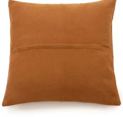 Housse de coussin à 4 panneaux en cuir 40 x 40 cm camel - Bazar Bizar