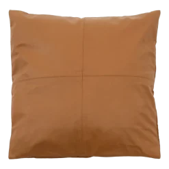 Housse de coussin à 4 panneaux en cuir 60 x 60 cm camel - Bazar Bizar