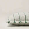 Housse De Coussin Taha Blanc Cassé Et Vert - Madura