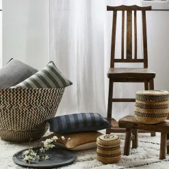 Housse De Coussin Tanguy Noir Et Bleu - Madura