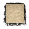 Housse de coussin 60 x 60 cm en Raphia naturel noir - Bazar Bizar