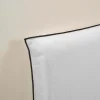Housse De Tête De Lit Blanc Et Bourdon Noir 210 x 134 cm Carlina - Madura
