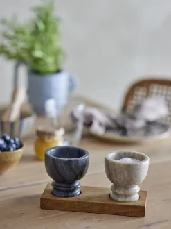Inesa Salière & Poivrière Nature Marbre - Bloomingville
