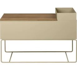 Jardinière avec pieds bas en métal beige Plant Box - Ferm Living