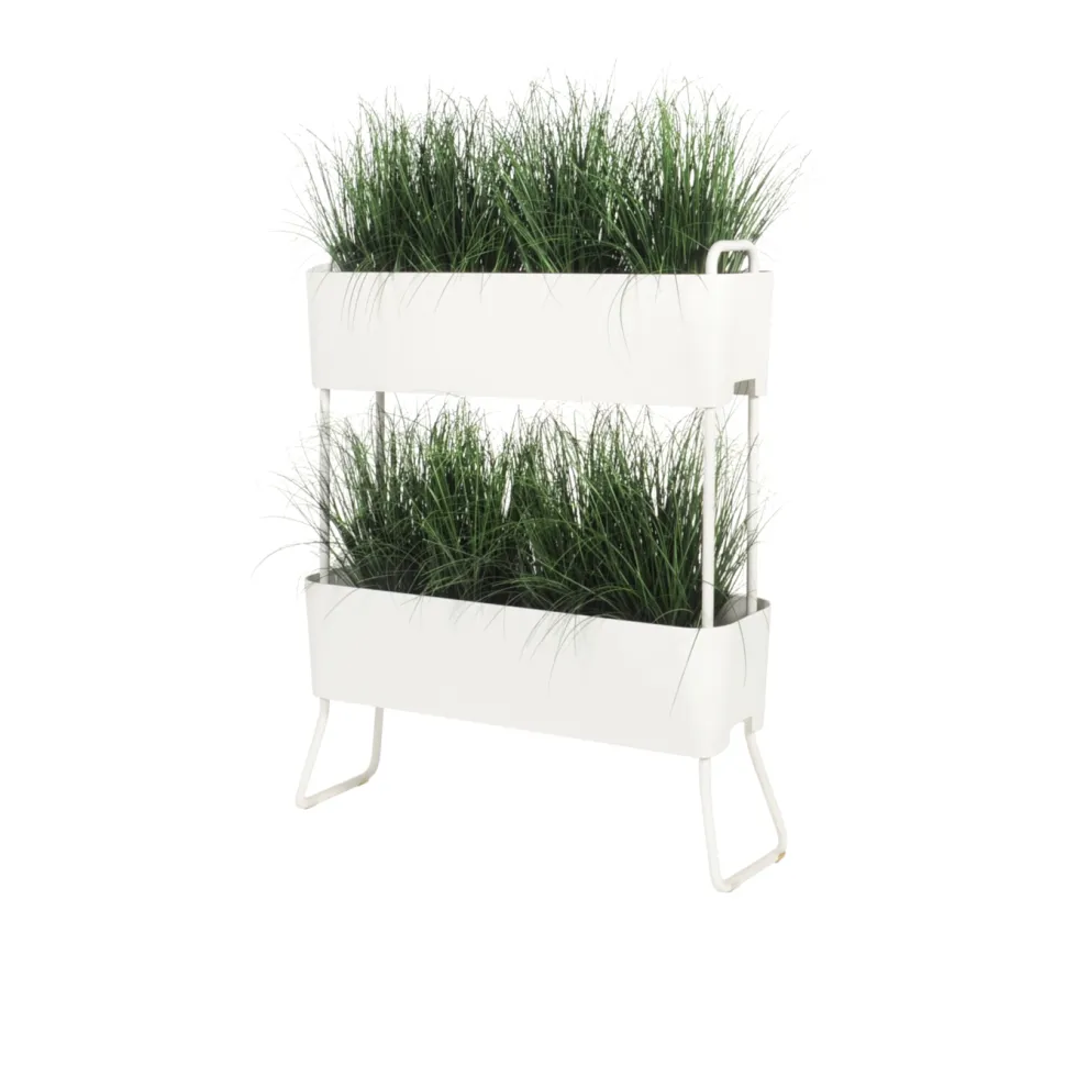 Jardinière en aluminium blanc 100x120x29cm Greens Duo - Maiori