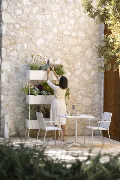 Jardinière en aluminium blanc 100x208x29cm Greens Trio - Maiori