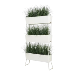 Jardinière en aluminium blanc 100x208x29cm Greens Trio - Maiori