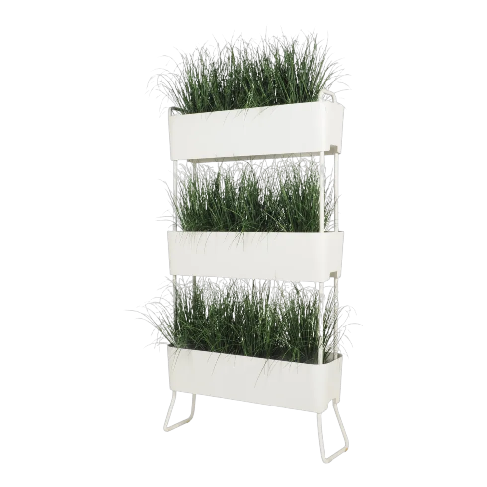 Jardinière en aluminium blanc 100x208x29cm Greens Trio - Maiori