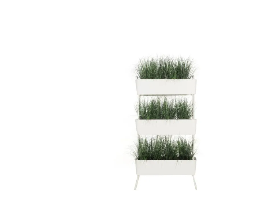 Jardinière en aluminium blanc 100x208x29cm Greens Trio - Maiori