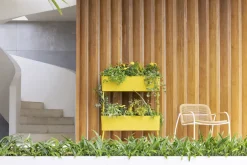 Jardinière en aluminium blanc 100x208x29cm Greens Trio - Maiori