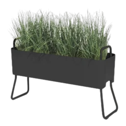 Jardinière en aluminium charbon 100x46x29cm Greens Mini - Maiori