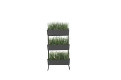 Jardinière en aluminium charbon 100x208x29cm Greens Trio - Maiori