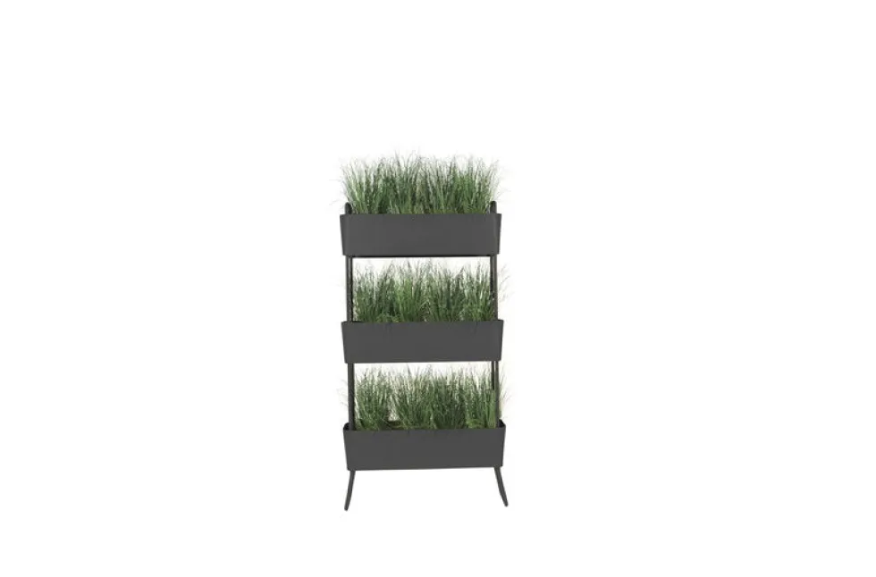 Jardinière en aluminium charbon 100x208x29cm Greens Trio - Maiori
