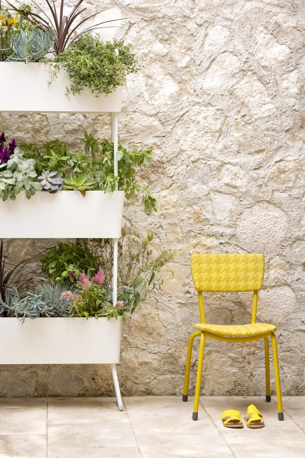 Jardinière en aluminium moutarde 100x120x29cm Greens Duo - Maiori
