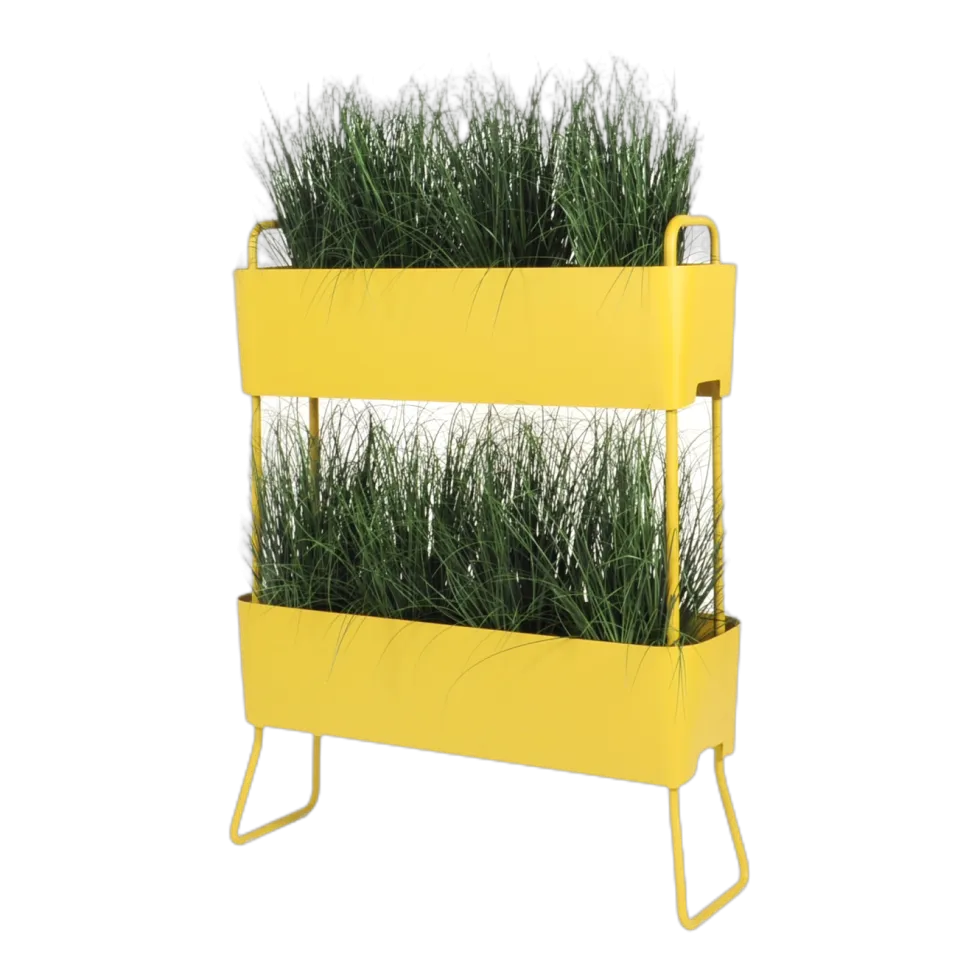 Jardinière en aluminium moutarde 100x120x29cm Greens Duo - Maiori