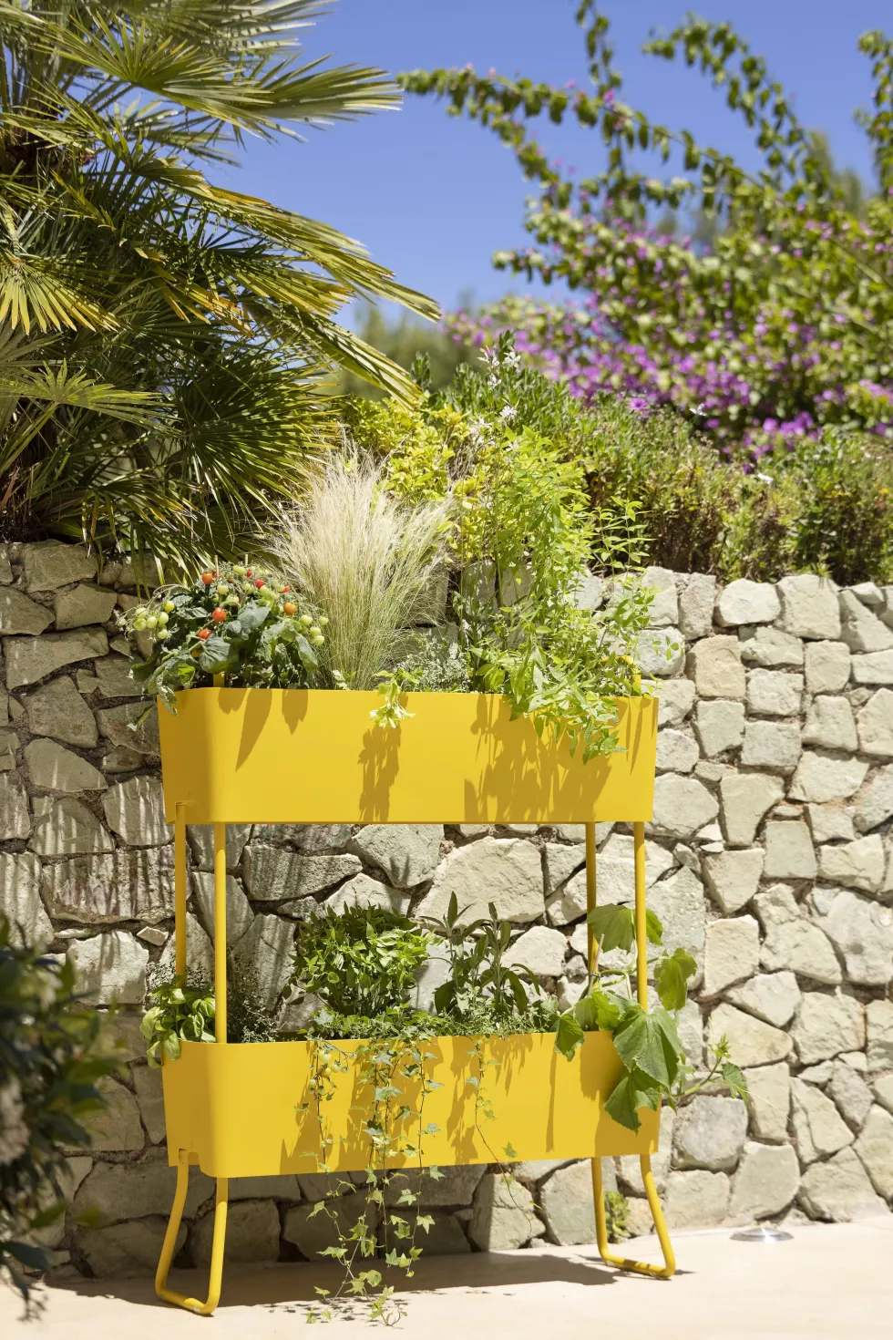 Jardinière en aluminium moutarde 100x120x29cm Greens Duo - Maiori