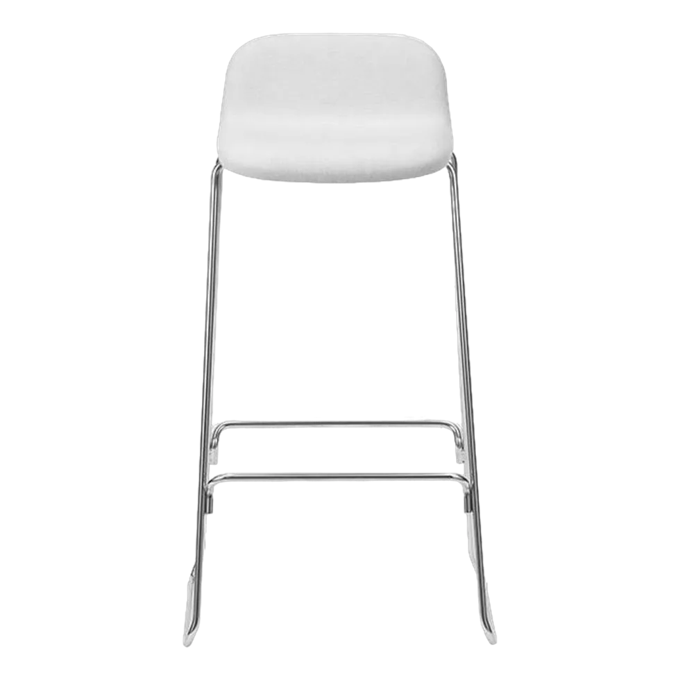 Just Barstool 75 Cm W. Back Full Uph. Chrome - Normann Copenhagen