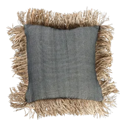 La housse de coussin Bonita en coton - Noir naturel - 40X40 - Bazar Bizar