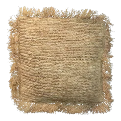La housse de coussin en raphia carré - naturel - 60X60 - Bazar Bizar