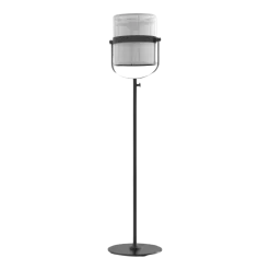 Lampadaire abat-jour blanc et pied charbon La Lampe Paris - Maiori