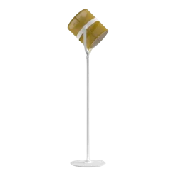 Lampadaire abat-jour citron et pied blanc La Lampe Paris - Maiori