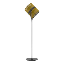 Lampadaire abat-jour citron et pied charbon La Lampe Paris - Maiori