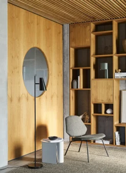 Lampadaire abat-jour réglable en métal peint noir 141,5cm Cono - Woud