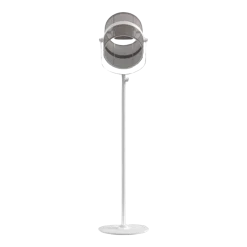 Lampadaire abat-jour taupe clair et pied blanc La Lampe Paris - Maiori