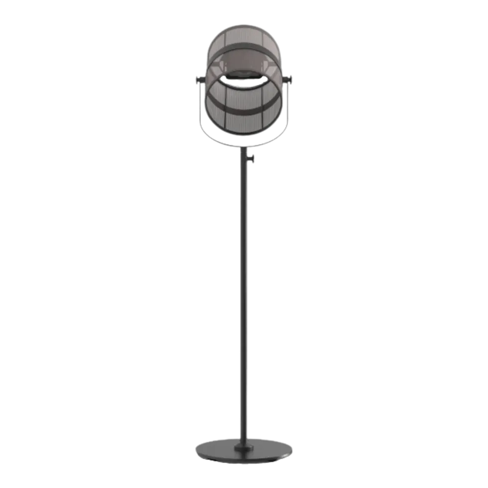 Lampadaire abat-jour taupe clair et pied charbon La Lampe Paris - Maiori