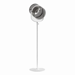 Lampadaire abat-jour taupe et pied blanc La Lampe Paris - Maiori