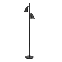 Lampadaire 2 abats-jours en fer noir 162cm Bremen - It's about Romi