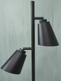 Lampadaire 2 abats-jours en fer noir 162cm Bremen - It's about Romi