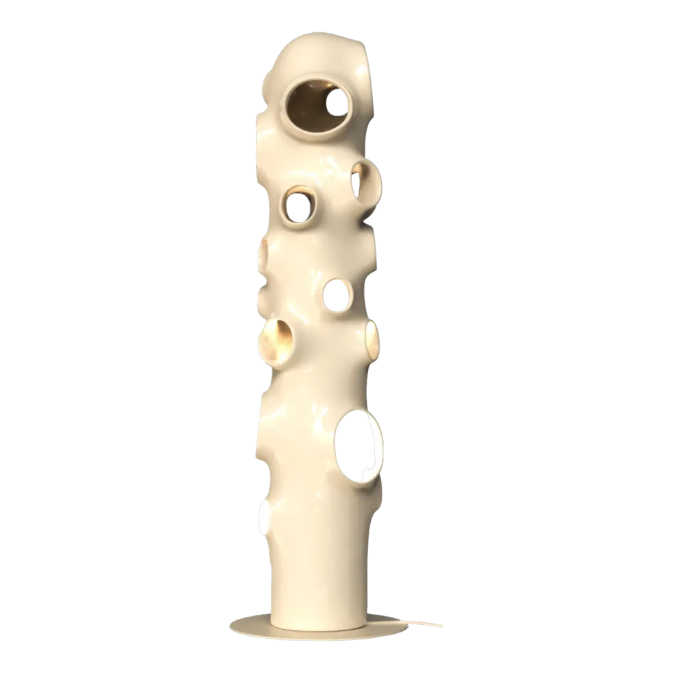 Lampadaire ajourée en céramique beige 30x100,3cm Bulle - Pols Potten