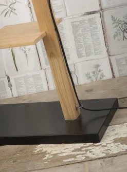 Lampadaire avec rangements pour livres en fer noir et bois 168cm Cambridge - It's about Romi