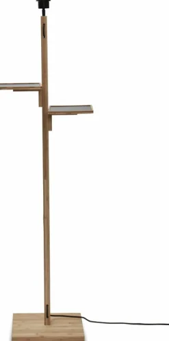 Lampadaire avec étagère en bambou noir et naturel 50x158cm Java - Good & Mojo