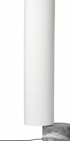 Lampadaire blanc base en marbre gris 80 cm Unbound - Gubi