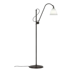 Lampadaire blanc base noire en laiton 16 cm BL3 - Gubi