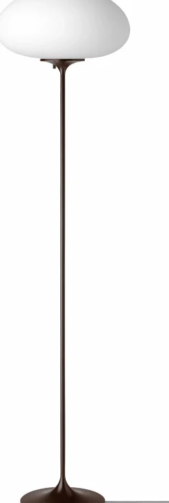 Lampadaire blanc base rouge foncé 150 cm Stemlite - Gubi
