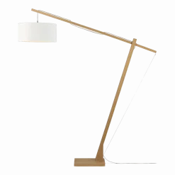 Lampadaire blanc en bambou et lin Montblanc - Good & Mojo