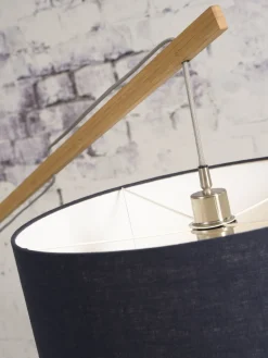 Lampadaire blanc en bambou et lin Montblanc - Good & Mojo