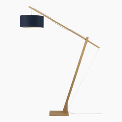 Lampadaire bleu en bambou et lin Montblanc - Good & Mojo