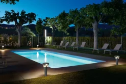 Lampadaire d'extérieur dimmable en polyuréthane gris pierre 27cm Cornet - Bover