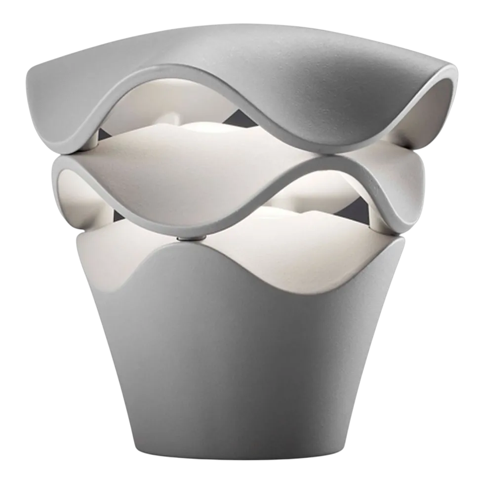 Lampadaire d'extérieur dimmable en polyuréthane gris pierre 27cm Cornet - Bover