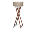 Lampadaire d'extérieur en bois et textile beige 53x140cm Cala - Marset